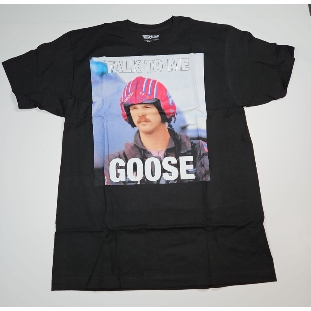 Top Gun Talk to Me Goose Graphic‎ Black T-Shirt Mens Size Large NWOT